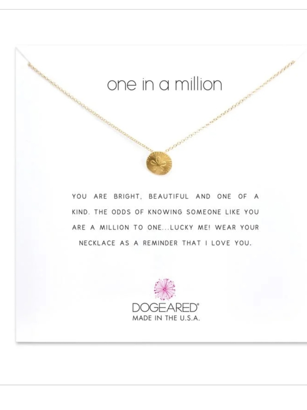 Dogeared One in a Million Gold Sand Dollar Necklace -  NWT